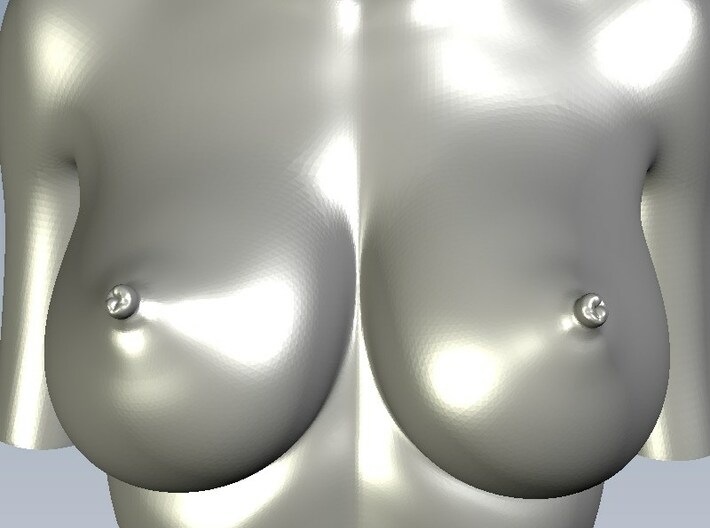 1/9 scale sexy topless girl bust C 3d printed 