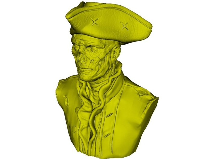 1/9 scale zombie pirate of the Caribbean bust 3d printed