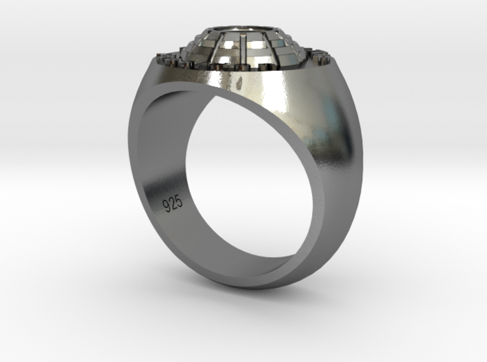 Man's ring Tri County Trap 925 Silver 3d printed