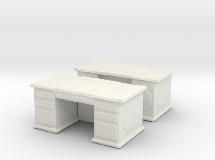 Office Wood Desk (x2) 1/100 3d printed