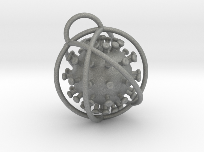 Coronavirus Pendant amulet 3d printed
