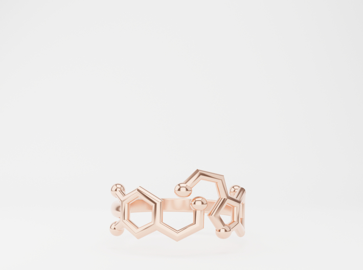 Dopamine + Serotonin Molecule Ring 3d printed Serotonin + dopamine molecule ring 