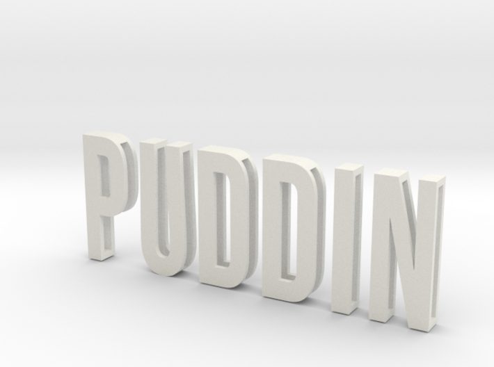Sliding Letters - PUDDIN Bundle (bent U) 3d printed