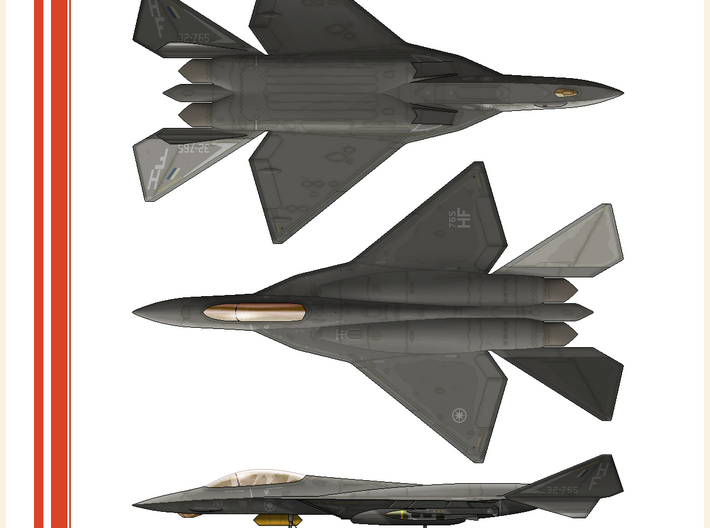F/A-44E "Aruval" Stealth Fighter-Bomber 3d printed 