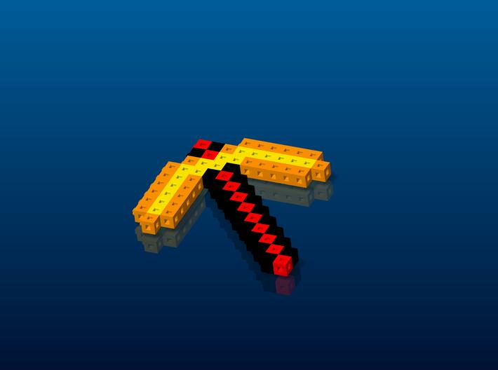 Minecraft Gold Pickaxe 3d printed 