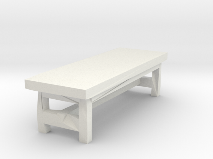 Miniature 1:48 Rustic Bench 3d printed