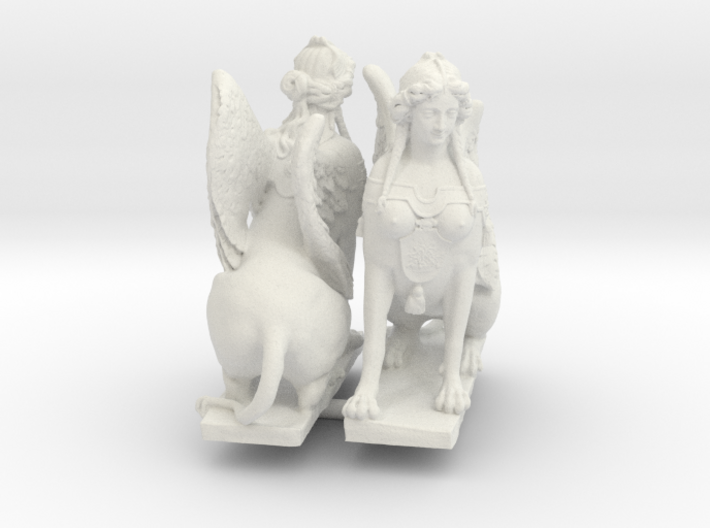 Greek Sphinx of Thebes and Oedipus Mirrored 0.625&quot; 3d printed