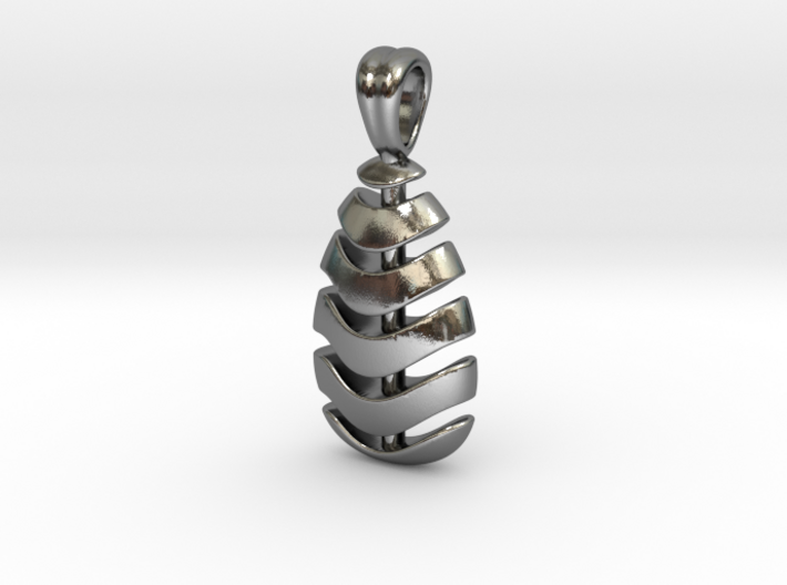 Striped egg [pendant] 3d printed