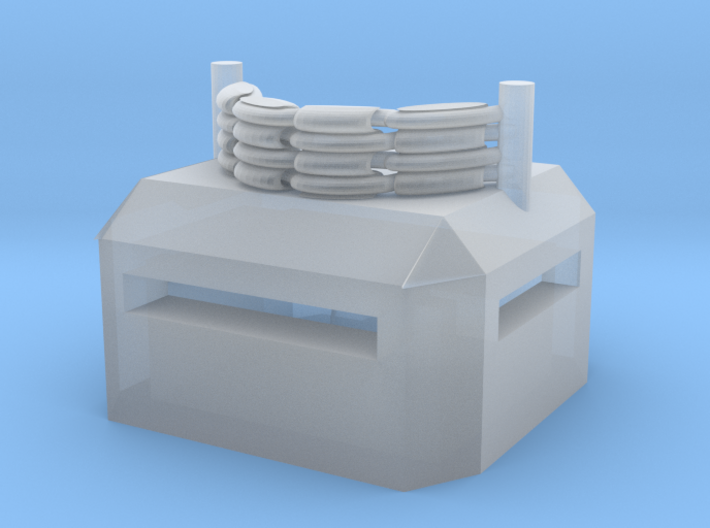 Square Bunker with Machine Gun Nest 3d printed