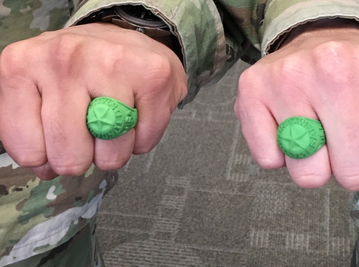 ARMY Ring Size 8.5, 10.5, 12 & 13 3d printed Fist Pic