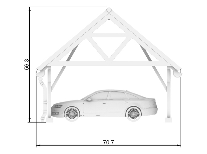 Car Shed 01. 1:87 Scale 3d printed Dimensions at 1:87 Scale.Car not included