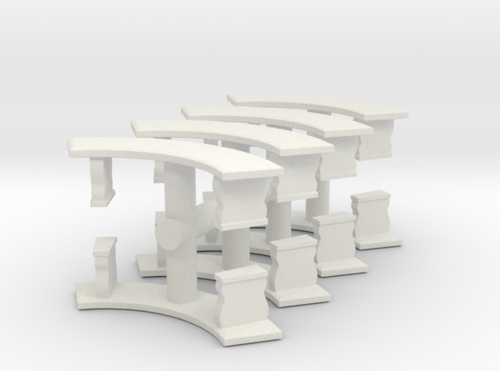 Curved Garden Bench (x8) 1/100 3d printed