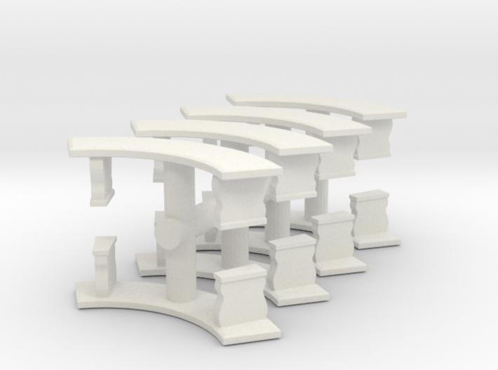 Curved Garden Bench (x8) 1/72 3d printed