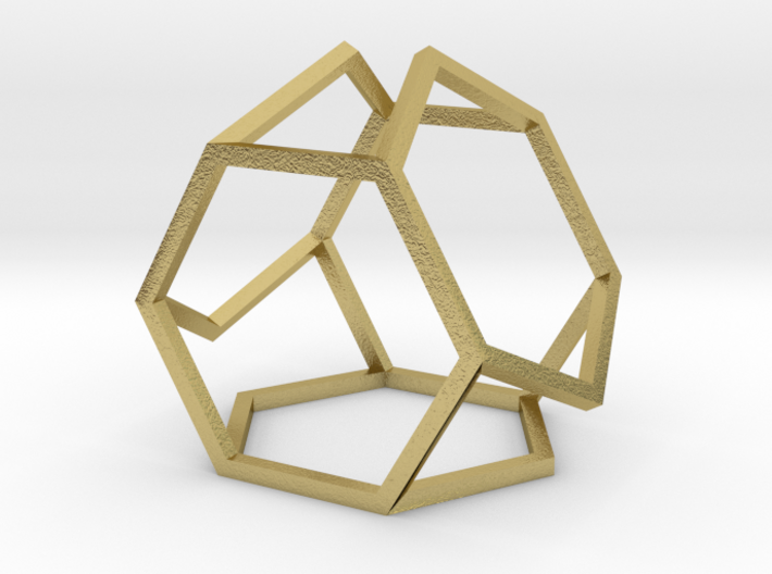 HexDex Desk Toy 1.5&quot; 3d printed Natural brass