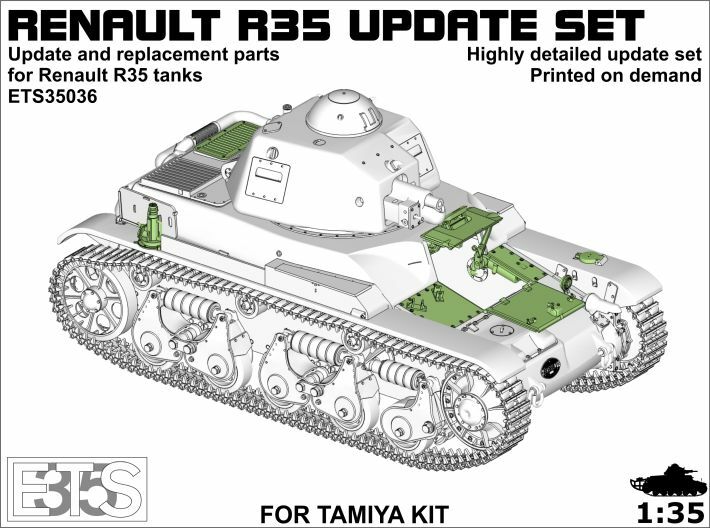 ETS35036 - Renault R35 updates 3d printed Boxart - Green parts included
