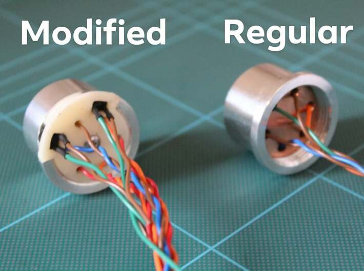 LED module switch mount (MHSv1) 3d printed assembled module comparison 