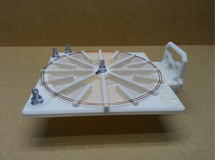 Tesla Flat Spiral Coil Base A - 140mm 3d printed Coil with optional stand in horizontal position