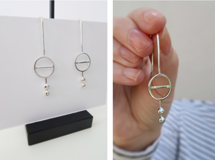 Balance Earrings with Detail 3d printed 