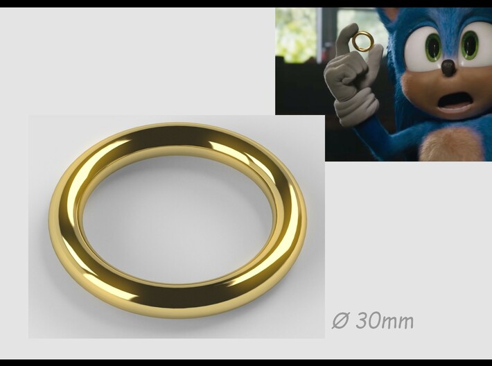 Sonic Movie Ring 3d printed