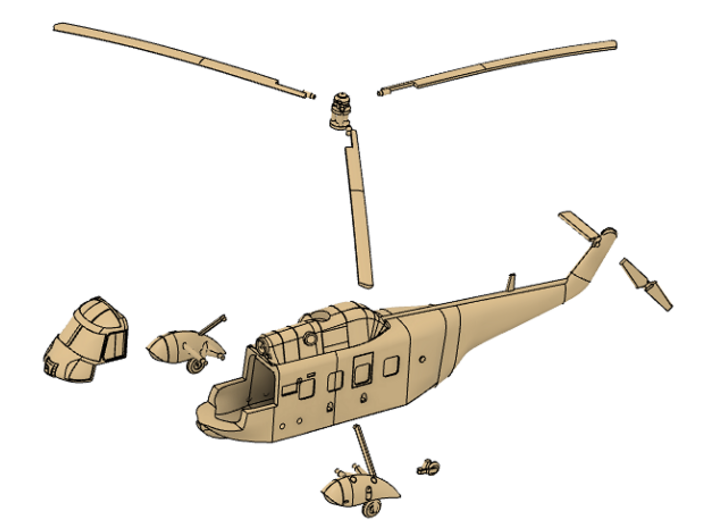 048A HH-52A Seaguard 1/144 3d printed Assembly 