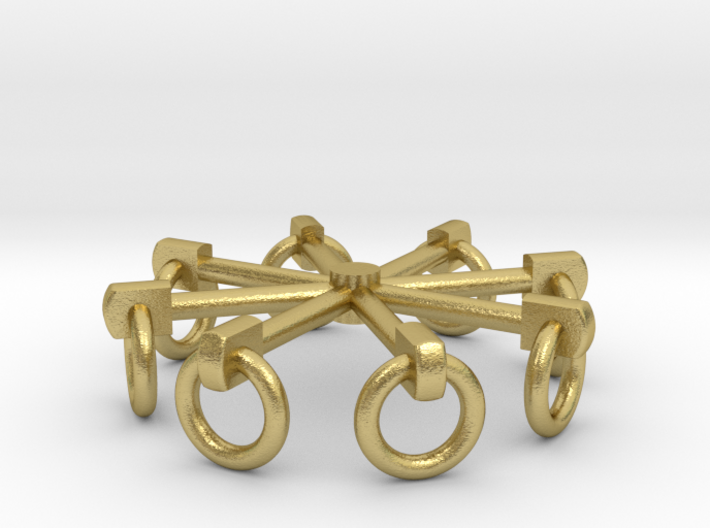 7W001 Tie Town Rings - Hanging Down 7mm Scale 3d printed 