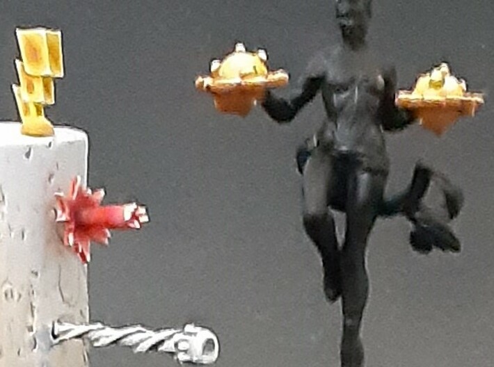 Comic style bits for Marvel: Crisis Protocol 3d printed Painted shots with figure for scale.  Figure not included.