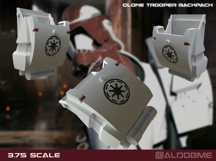 Clone Trooper Backpack 3.75 scale 3d printed