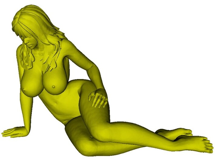1/24 scale nude beach girl posing figure E 3d printed