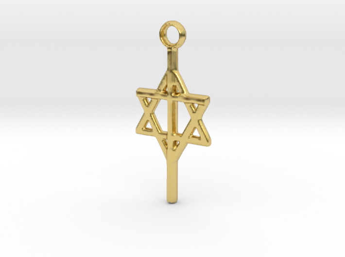 1&quot; Cross with Star of David - Messianic Jewish 3d printed