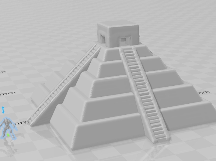 Aztec Pyramid Epic Scale miniature for games micro 3d printed 