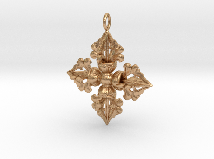 Double Dorje Buddhist Pendant Gift pendant jewelry 3d printed