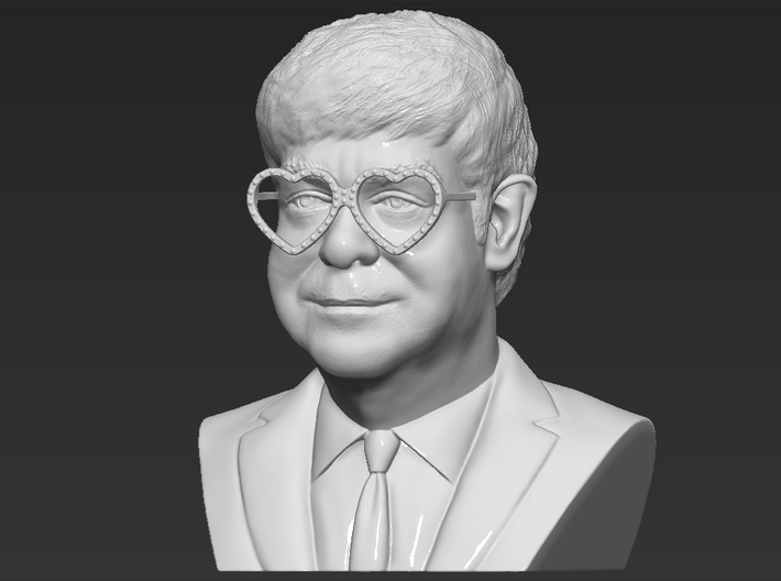 Elton John bust 3d printed 