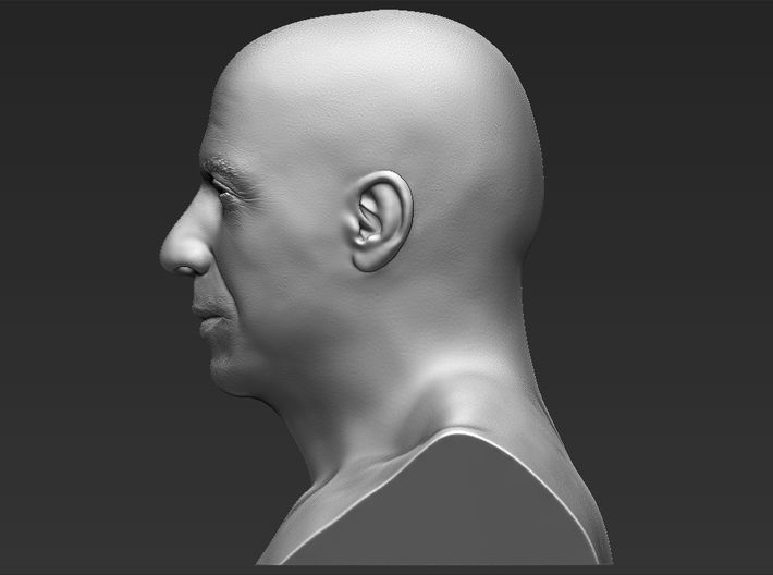 Vin Diesel bust 3d printed 