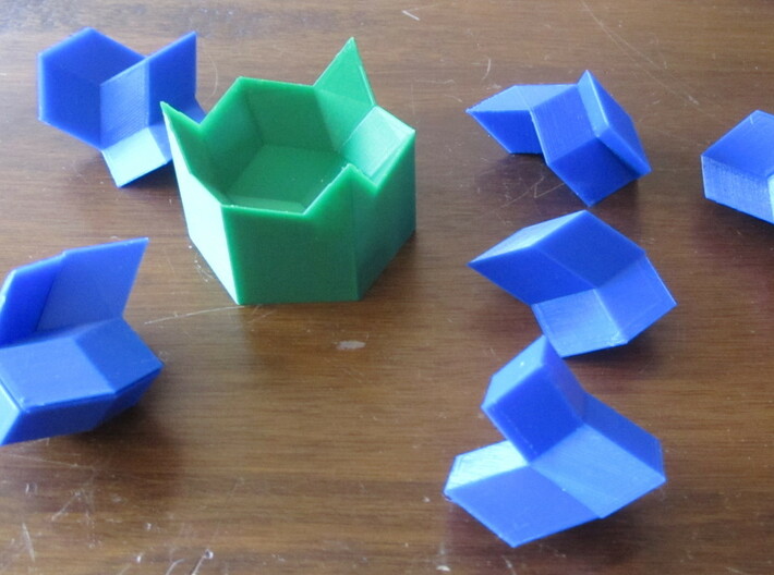 Golden Rhombuses Puzzle 3d printed 