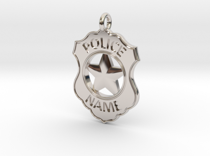 Police Badge Pet Tag / Pendant / Key Fob 3d printed