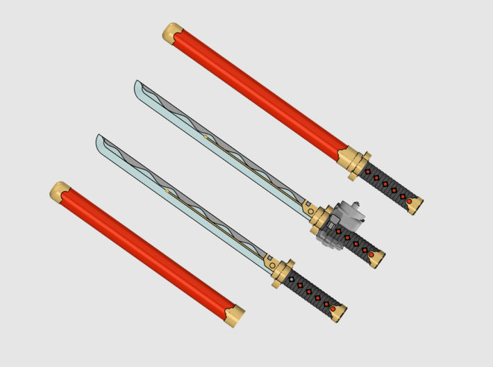 Cyber Samurai Electro Ninjato Sword Set 3d printed 