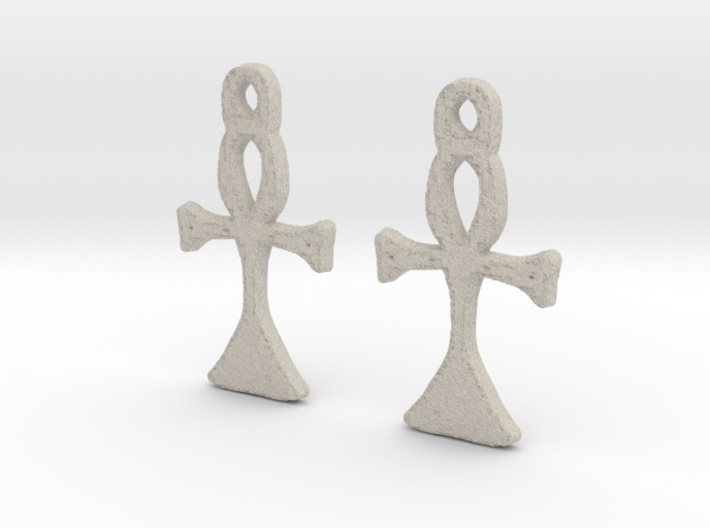 :Simple Ankh: Earrings 3d printed
