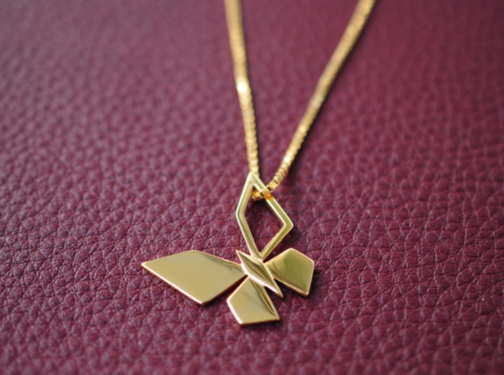 CPH BUTTERFLY PENDANT 3d printed CPH BUTTERFLY PENDANT, GOLD PLATED BRASS