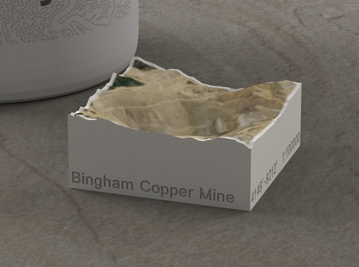 Bingham Copper Mine (Post), Utah, USA, 1:100000 3d printed 