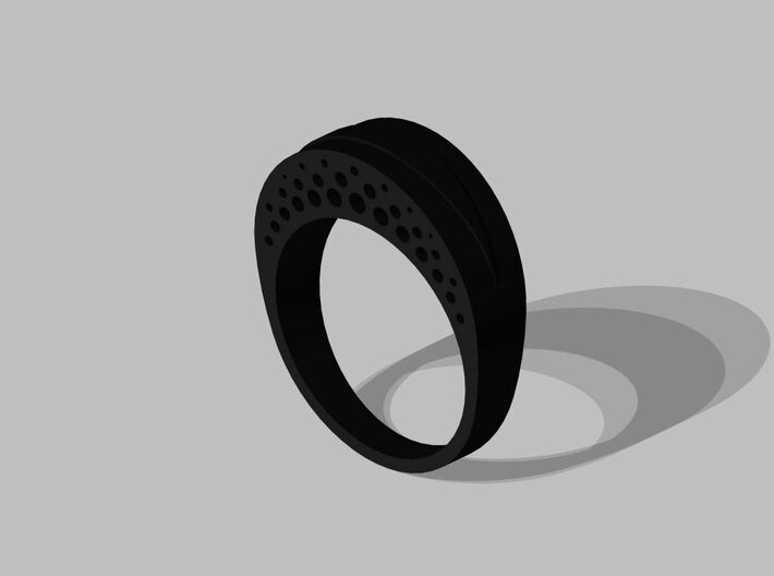 Evaporation Ring - US Ring Size 7 3d printed Black Strong & Flexible Ring Rendering