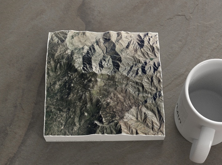 San Jacinto Peak, California, USA, 1:100000 3d printed 