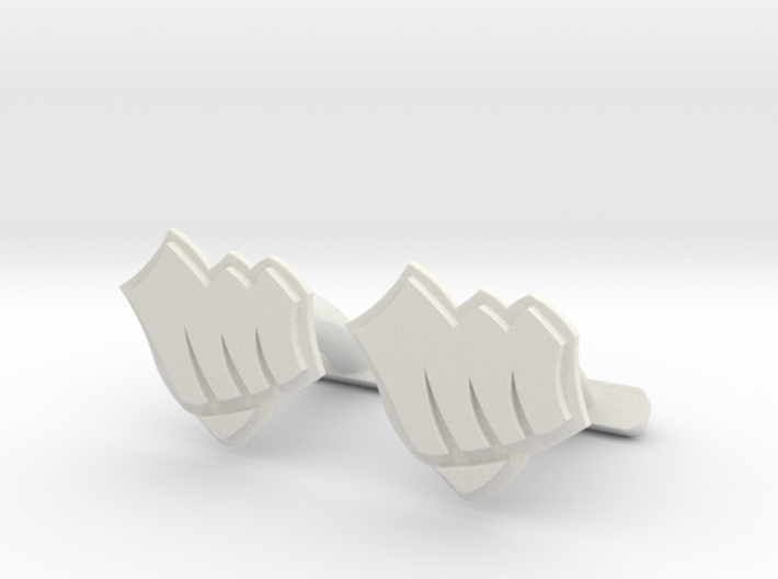 Riot Fist Cufflinks 3d printed