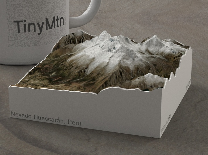 Nevado Huascarán, Peru, 1:150000 Explorer 3d printed