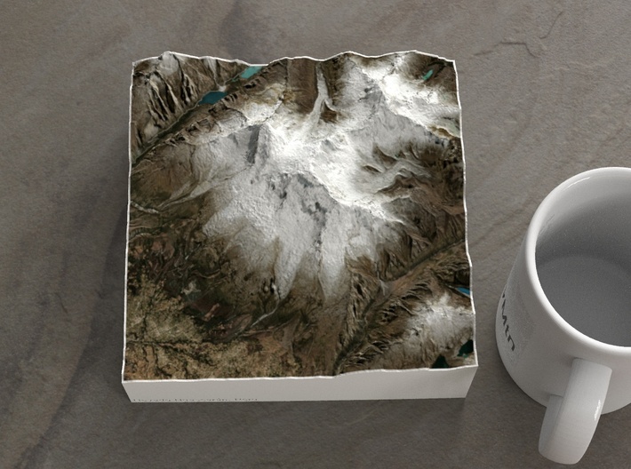Nevado Huascarán, Peru, 1:100000 Explorer 3d printed 
