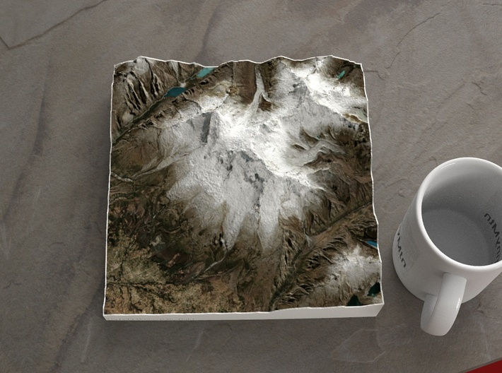 Nevado Huascarán, Peru, 1:75000 3d printed 