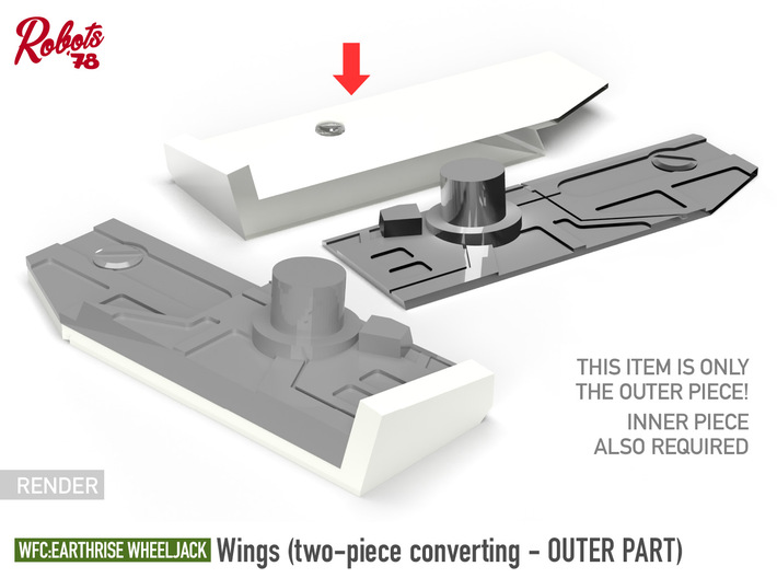[Converting 2PC] ER Wheeljack Wings - Outer 3d printed 