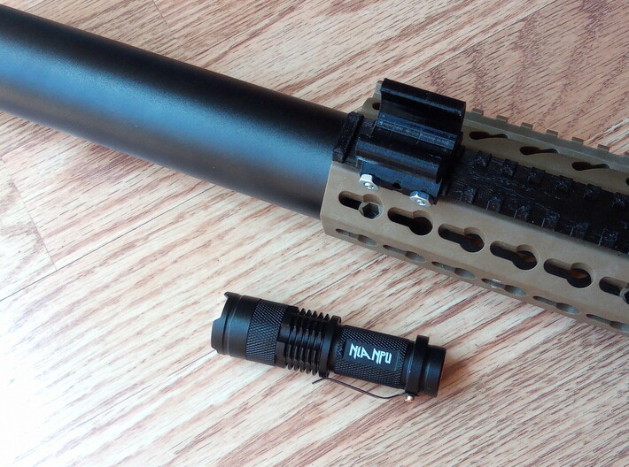 Fast Detach Picatinny Mount for Mini Cree Torch 3d printed 