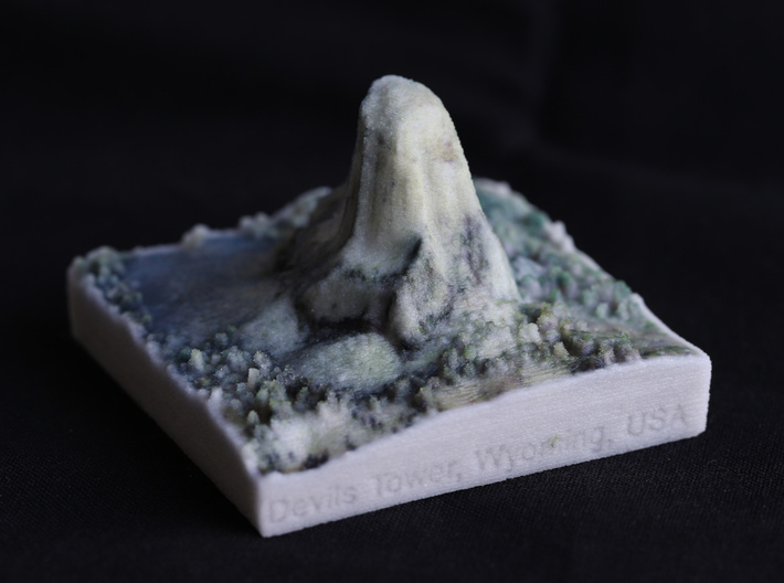Devils Tower, Wyoming, USA, 1:10000 3d printed