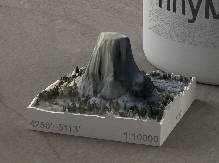 Devils Tower, Wyoming, USA, 1:10000 3d printed 