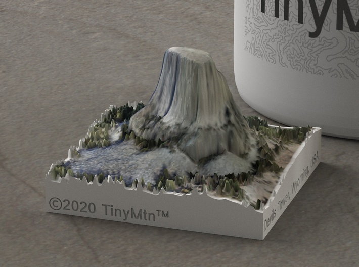 Devils Tower, Wyoming, USA, 1:10000 3d printed 